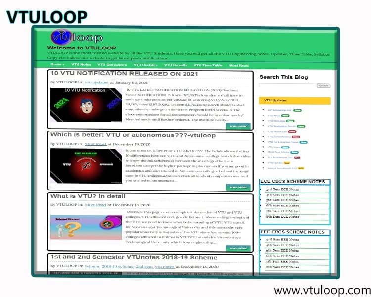 VTU LOOP FREE VTU NOTES VTULOOP Website - FREE VTU NOTES